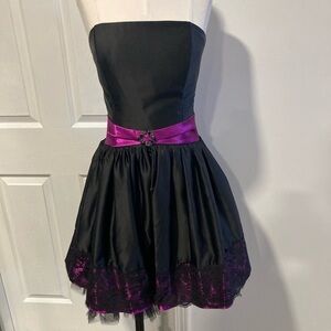 Jessica McClintock Gunne Sax black lace party dress 7